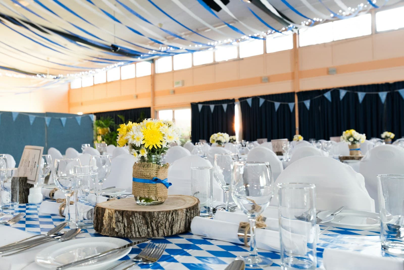 Wedding table setup for QR code guest photo upload cards